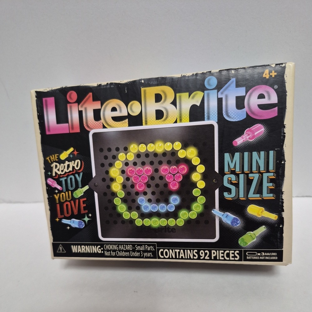 Lite Brite Mini Size Magic Screen Retro Toy Hasbro Basic Fun 92 Pieces NEW - Picture 2 of 9